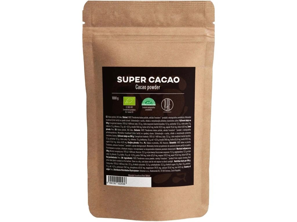 BrainMax Pure® Organic Super Cacao, BIO, cacao, 1kg