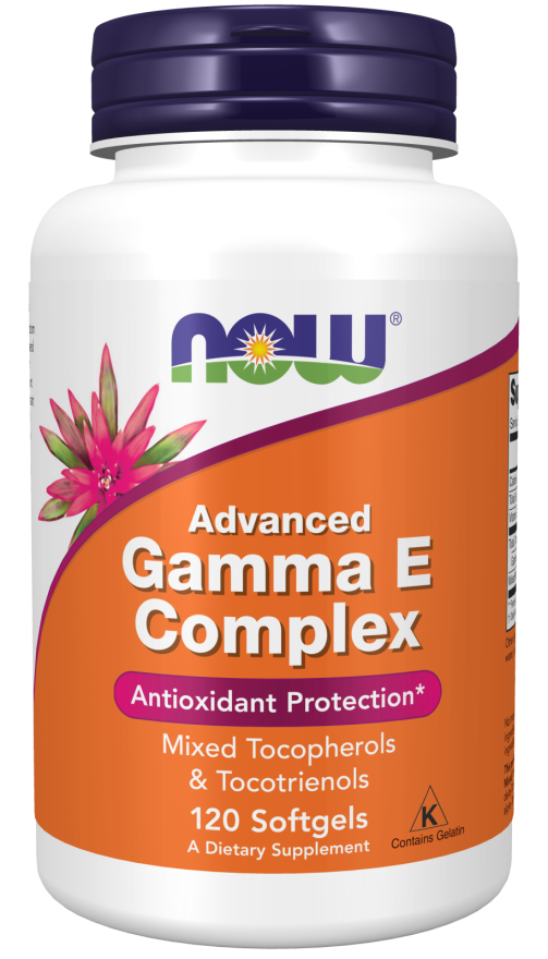 NOW Advanced Gamma E Complex (complex de vitamina E), 120 capsule