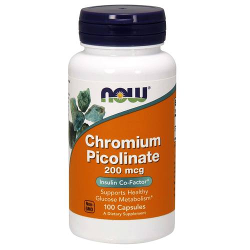 NOW picolinat de crom, 200 mcg, 100 capsule vegetale