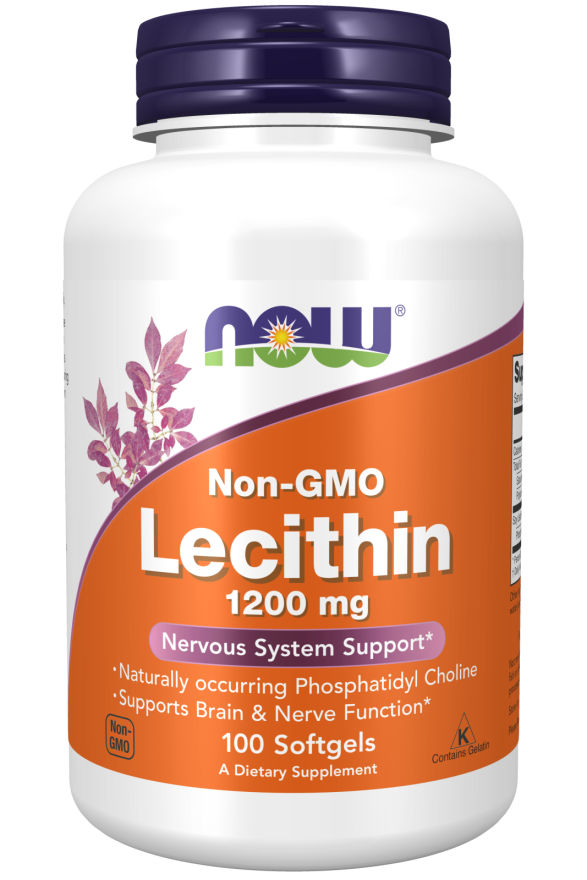 NOW Lecitină (lecitină), 1200 mg, 100 capsule softgel