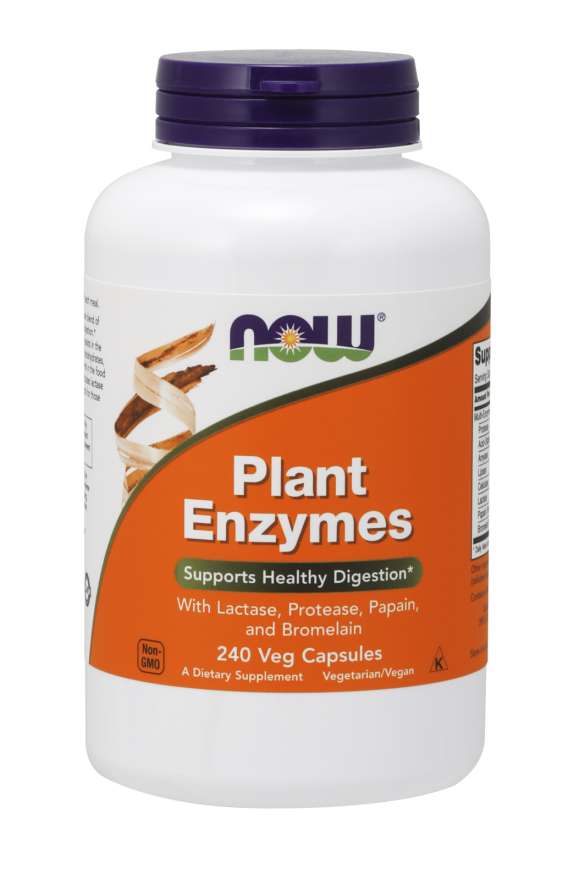 NOW Plant Enzymes, enzime vegetale, 240 capsule de plante