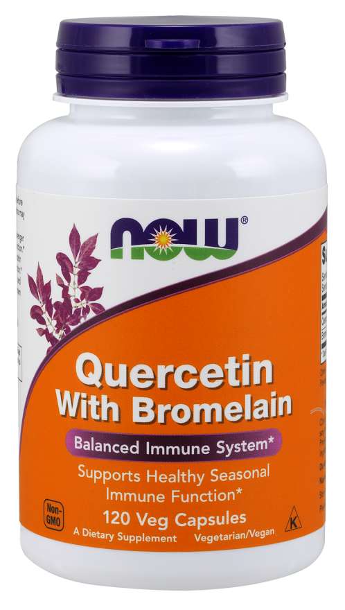 NOW Quercetin & Bromelain, Quercetina 800 mg, 120 capsule vegetale