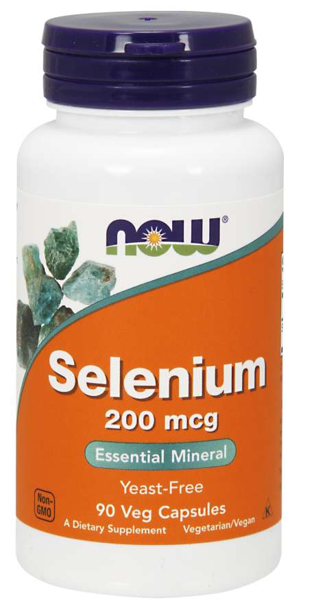 NOW Selenium, 200 mcg, 90 capsule vegetale