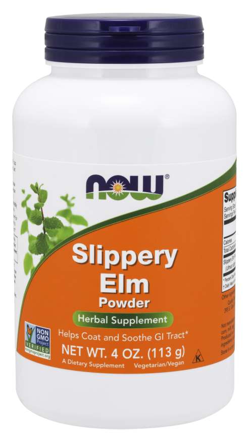 NOW Slippery Elm (Ulmus viscoasă), pulbere pură, 113 g