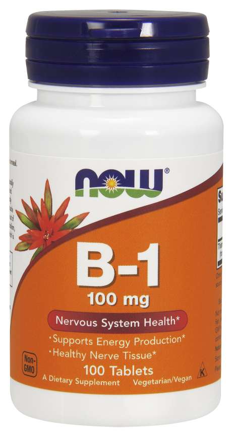 NOW Vitamina B1 Tiamina, 100 mg, 100 comprimate