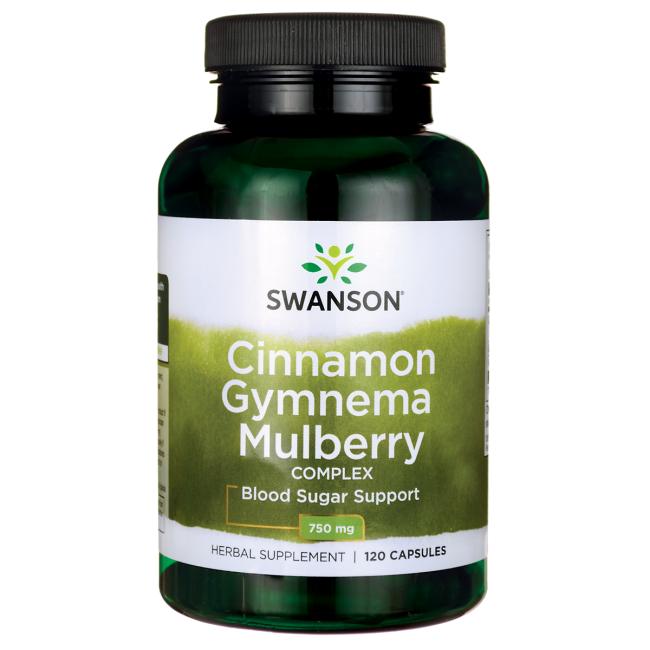 Swanson Cinnamon Gymnema Mulberry Complex (complex de dud, scorțișoară, gymnema), 120 capsule