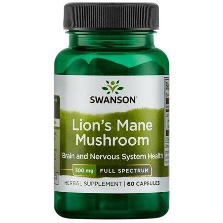 Swanson Ciupercă cu coamă de leu cu spectru complet, 500 mg, 60 capsule