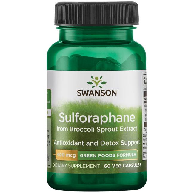 Swanson Sulforaphane Extract de broccoli, 400 mcg, 60 capsule vegetale