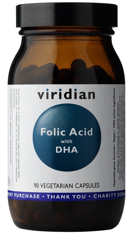 Acid folic viridian cu DHA 90 capsule