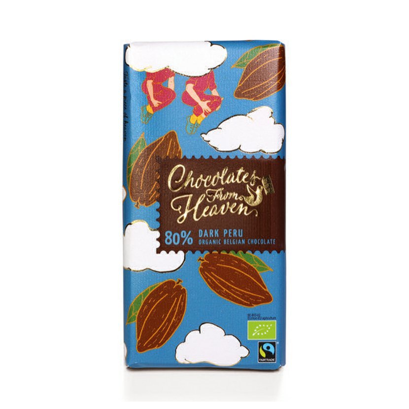Chocolates from Heaven Ciocolate din Rai - ciocolata amară BIO Peru 80%, 100g