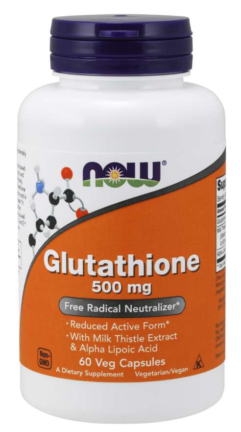 NOW Glutathione, redus, 500 mg, 60 capsule vegetale