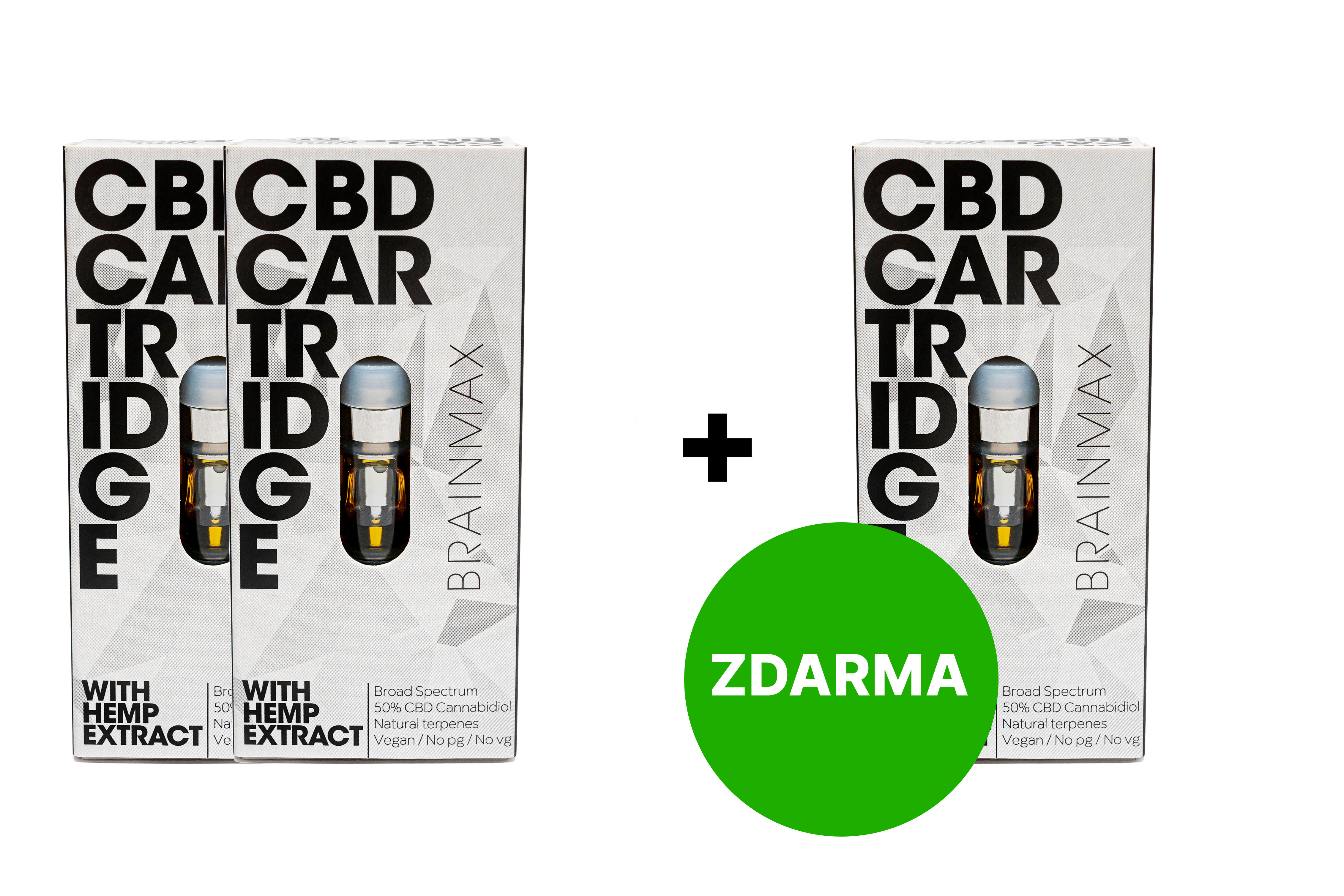 2+1 GRATUIT: Cartuș BrainMax CéBéDé STRONG, reîncărcare pentru vaporizator CéBéDé Pen, 0,5 ml, pentru colector, 50%