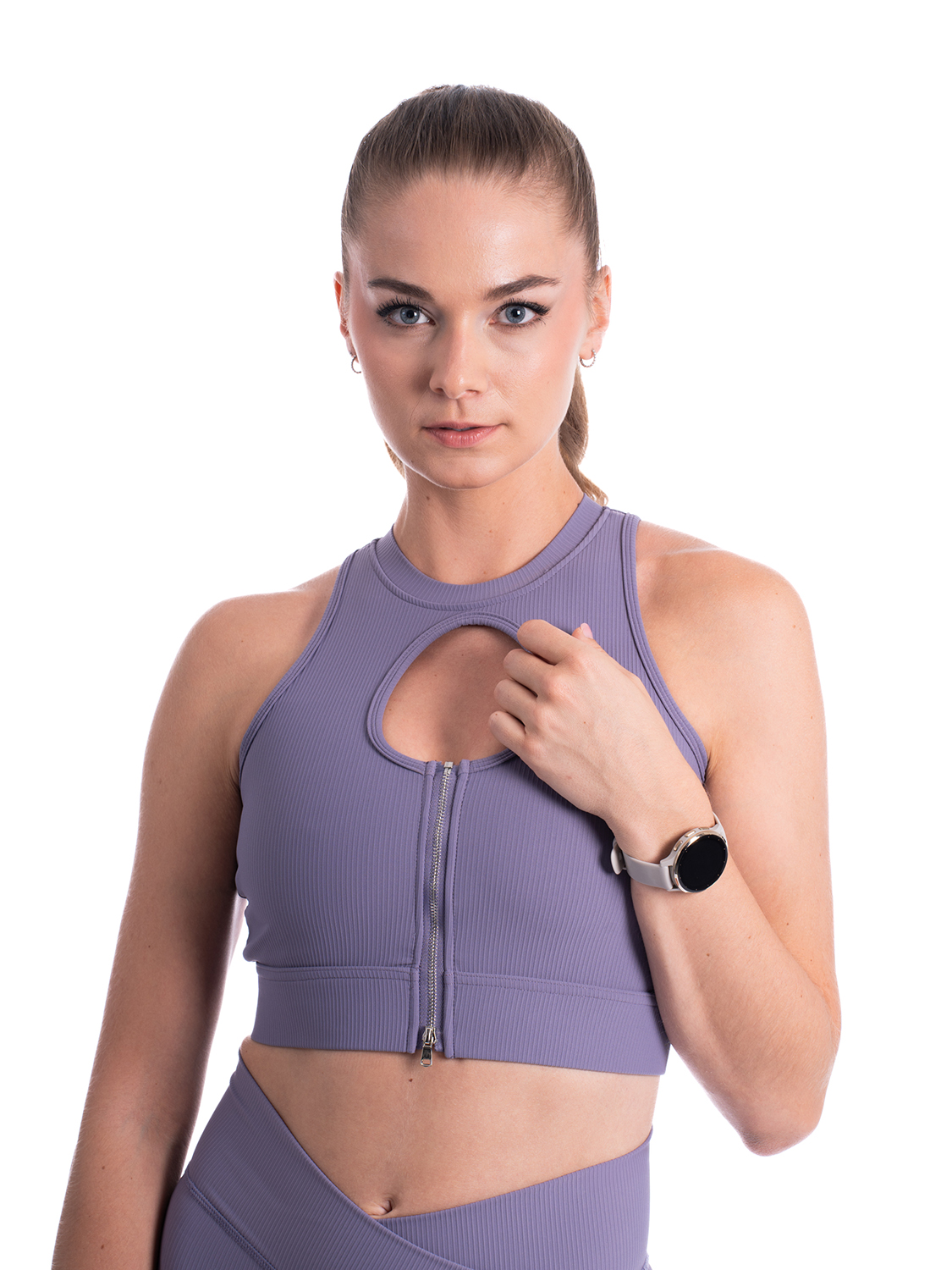 BrainMax top sutien scurt, culoare lavandă Dimensiune: L