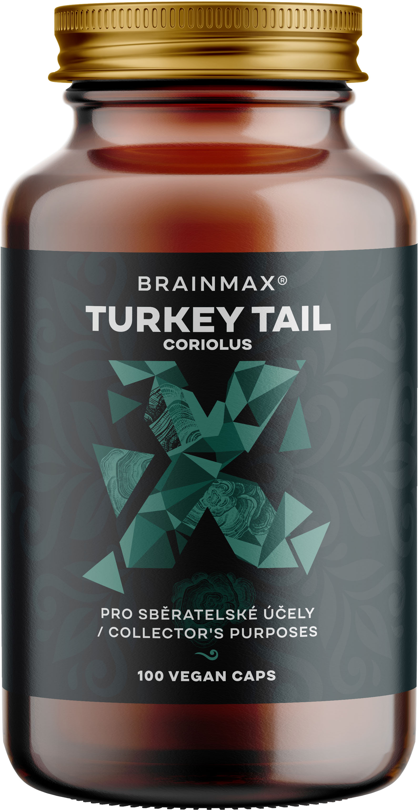 BrainMax Turkey Tail (Coriolus) extract, concentrație 50% polizaharide și 20% β-1,3/1,6 D-glucani, 500 mg, 100 capsule vegetale