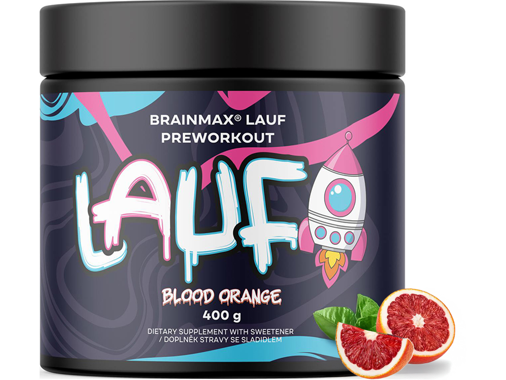 BrainMax LAUF® Preworkout, cu cafeină, 400 g Aromă: Roșu portocaliu