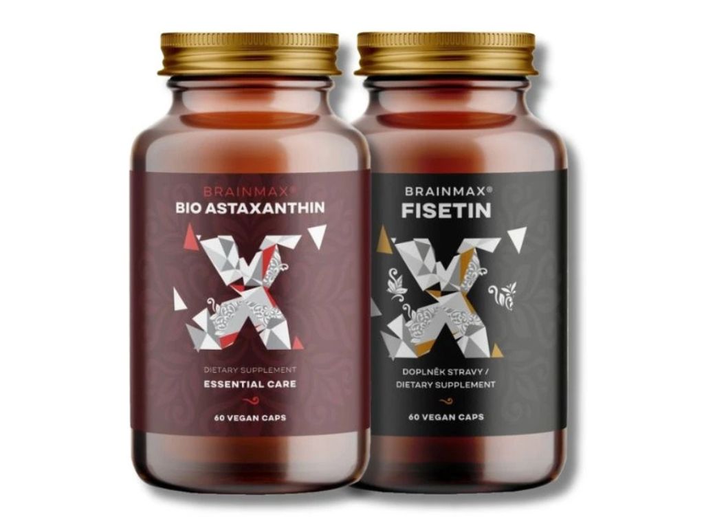 BrainMax Astaxanthin (Astaxanthin) BIO, 8 mg, 60 capsule vegetale + BrainMax Fisetin 100 mg, 60 capsule vegetale