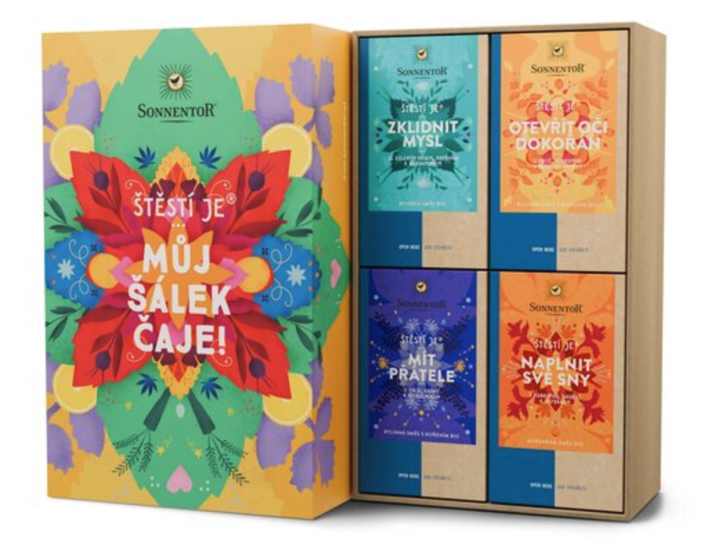 Sonnentor Cutie cadou de ceai, Fericirea este ceașca mea de ceai!