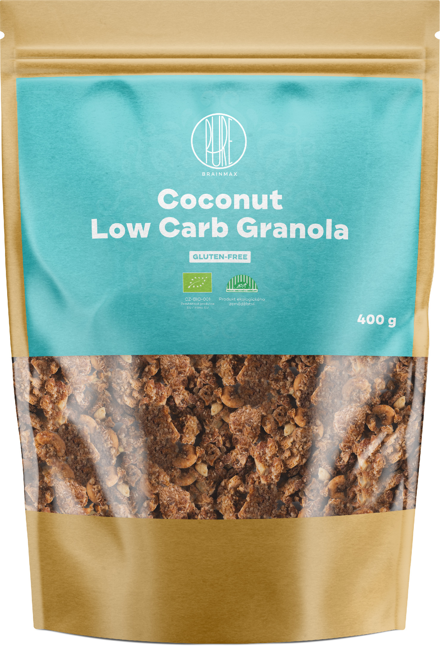 BrainMax Pure® Granola Low Carb, cu cocos, BIO, 400 g
