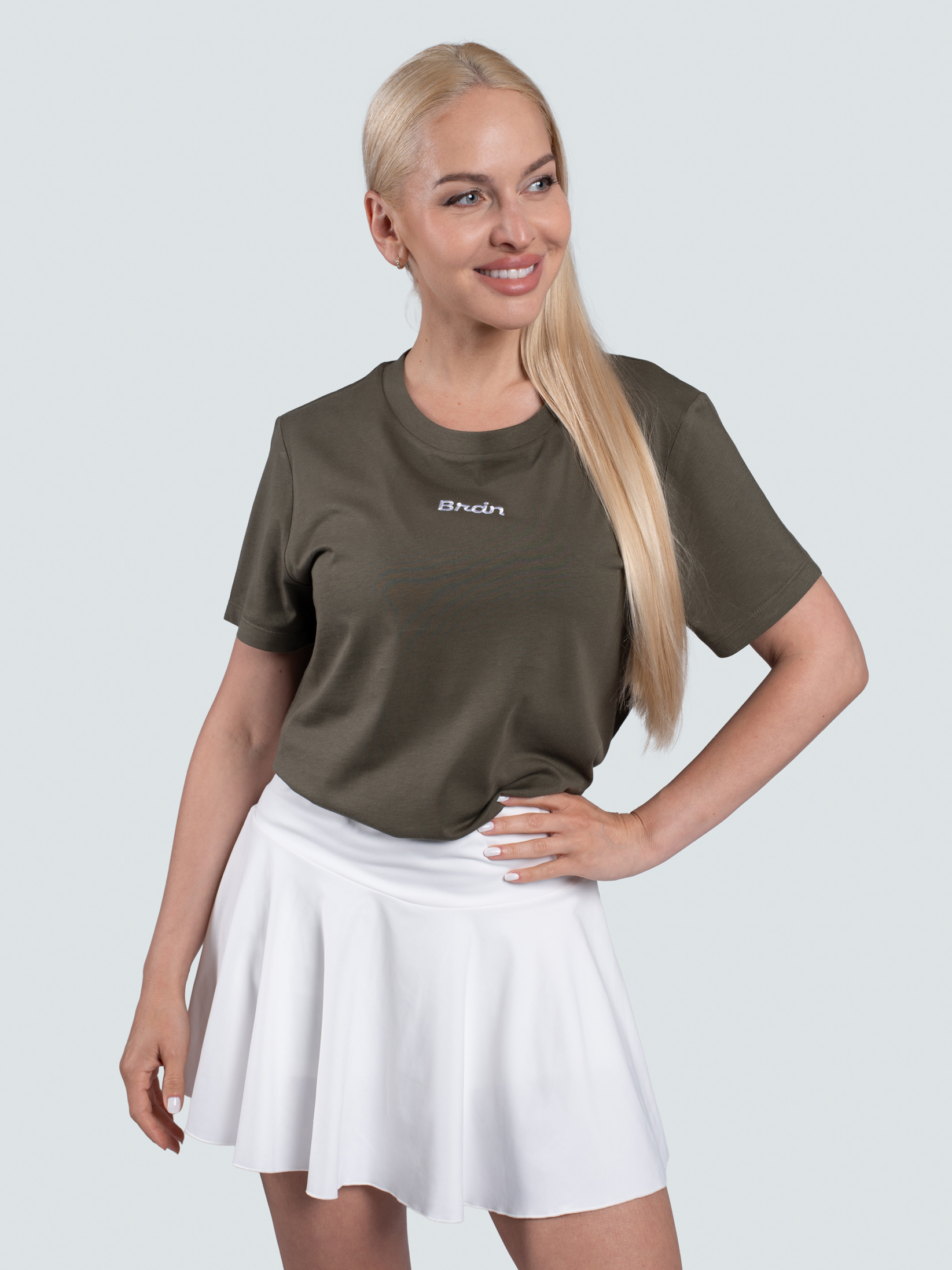 BrainMax Tricou damă din bumbac BIO, kaki Dimensiune: XL