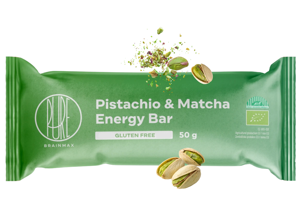 BrainMax Pure Energy Bar fistic și matcha BIO 50 g