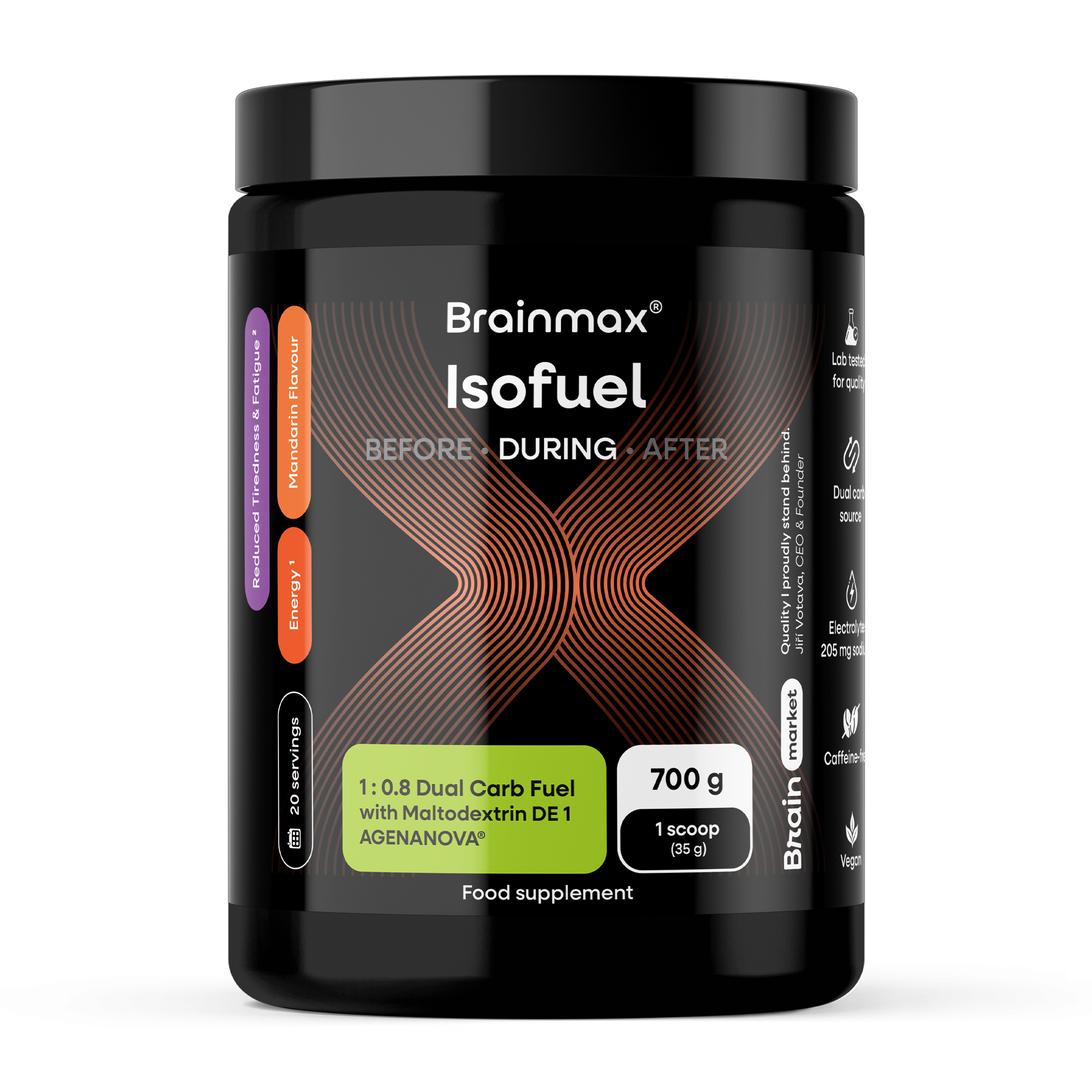 BrainMax BrainMax® ISOFUEL, Mandarină, 700 g