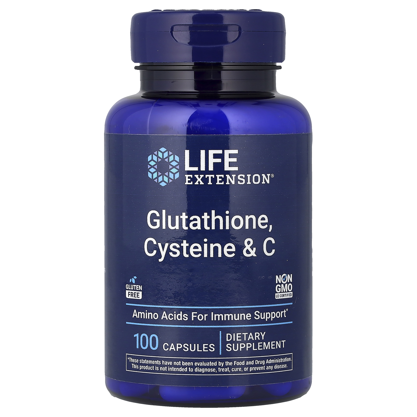Life Extension Glutation, Cisteină și Vitamina C, 100 capsule