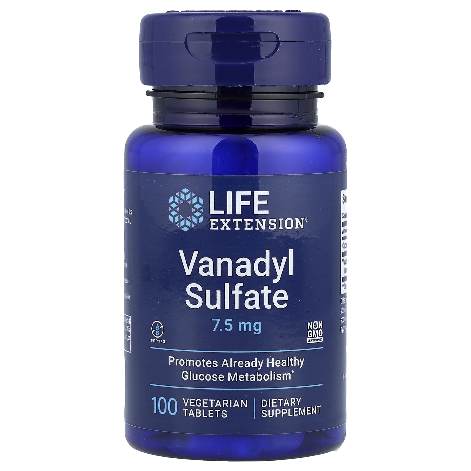 Life Extension Sulfat de vanadil Life Extension, 7,5 mg, 100 de comprimate vegetale