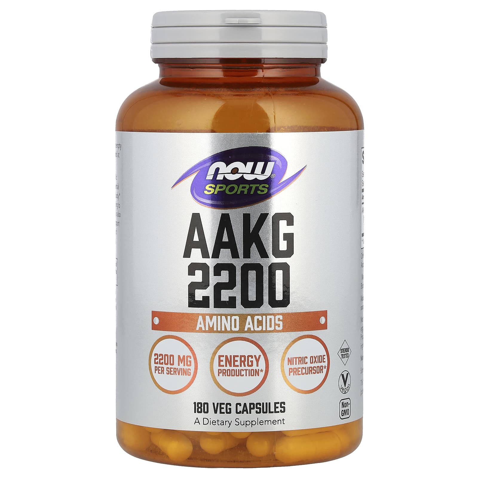 Now® Foods NOW AAKG 2200, 180 capsule vegetale