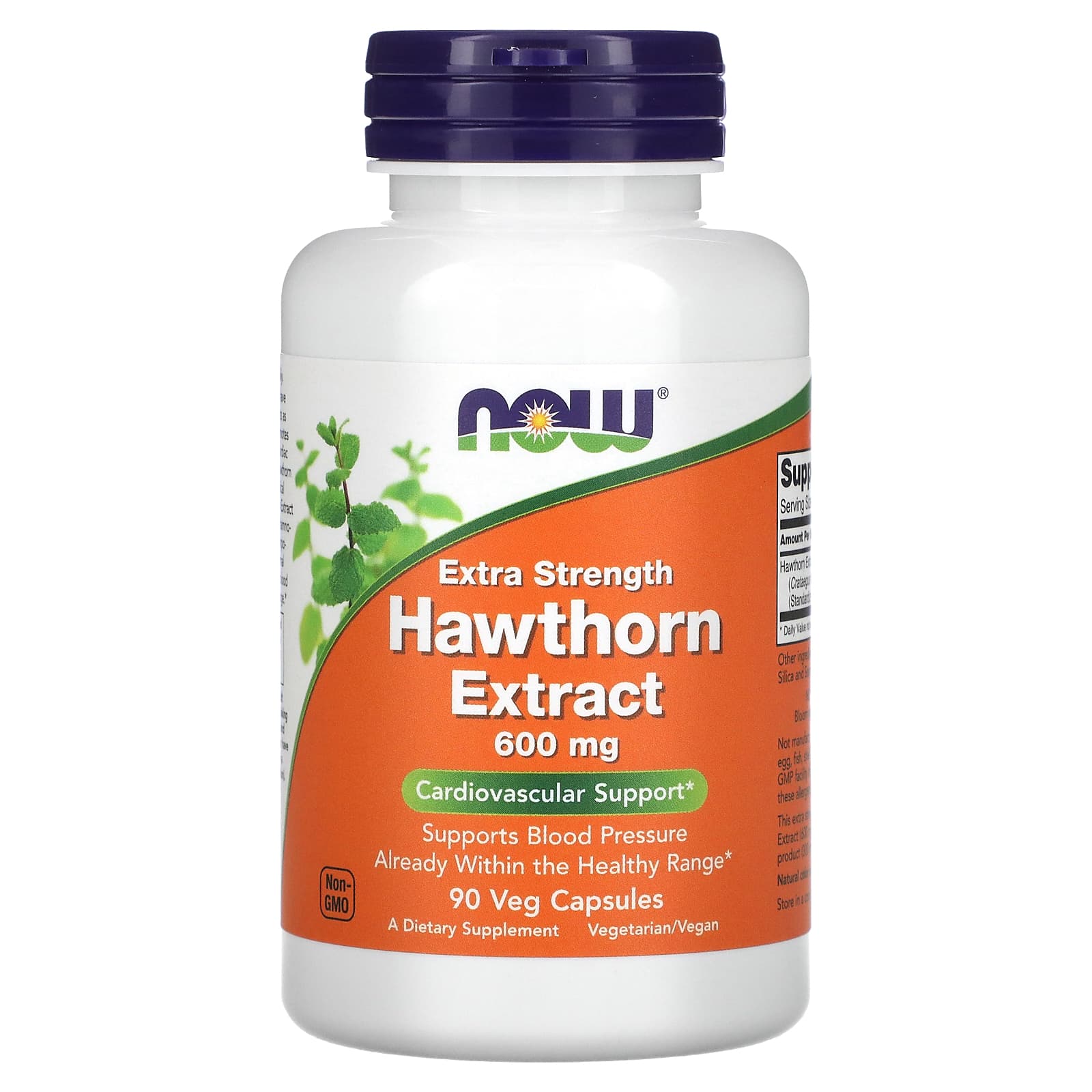 Now® Foods Extract de păducel NOW, 600 mg extra puternic, 90 capsule vegetale