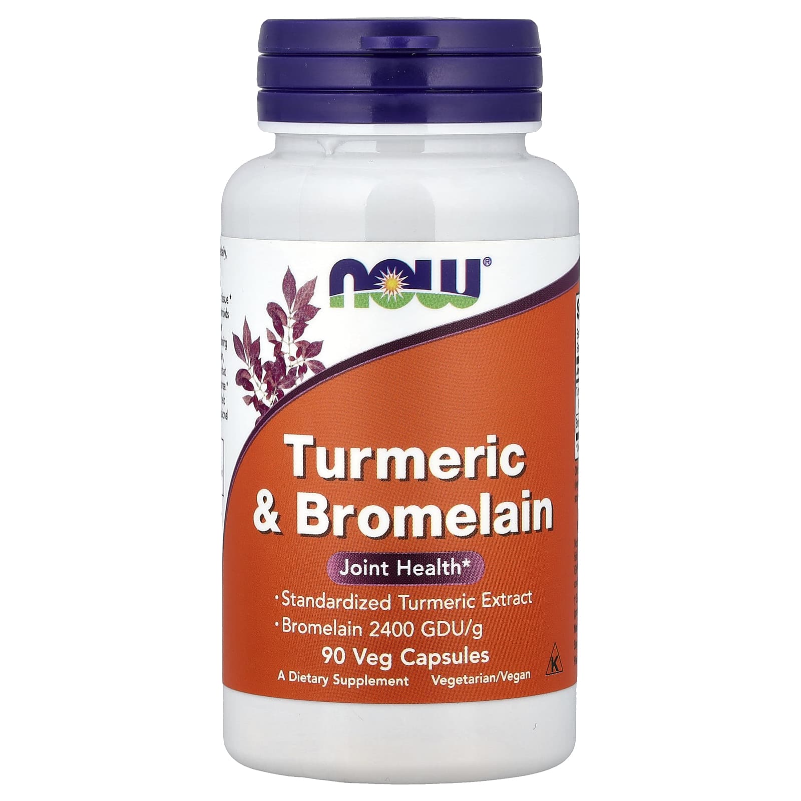 Now® Foods NOW Turmeric și Bromelaină, 90 capsule vegetale