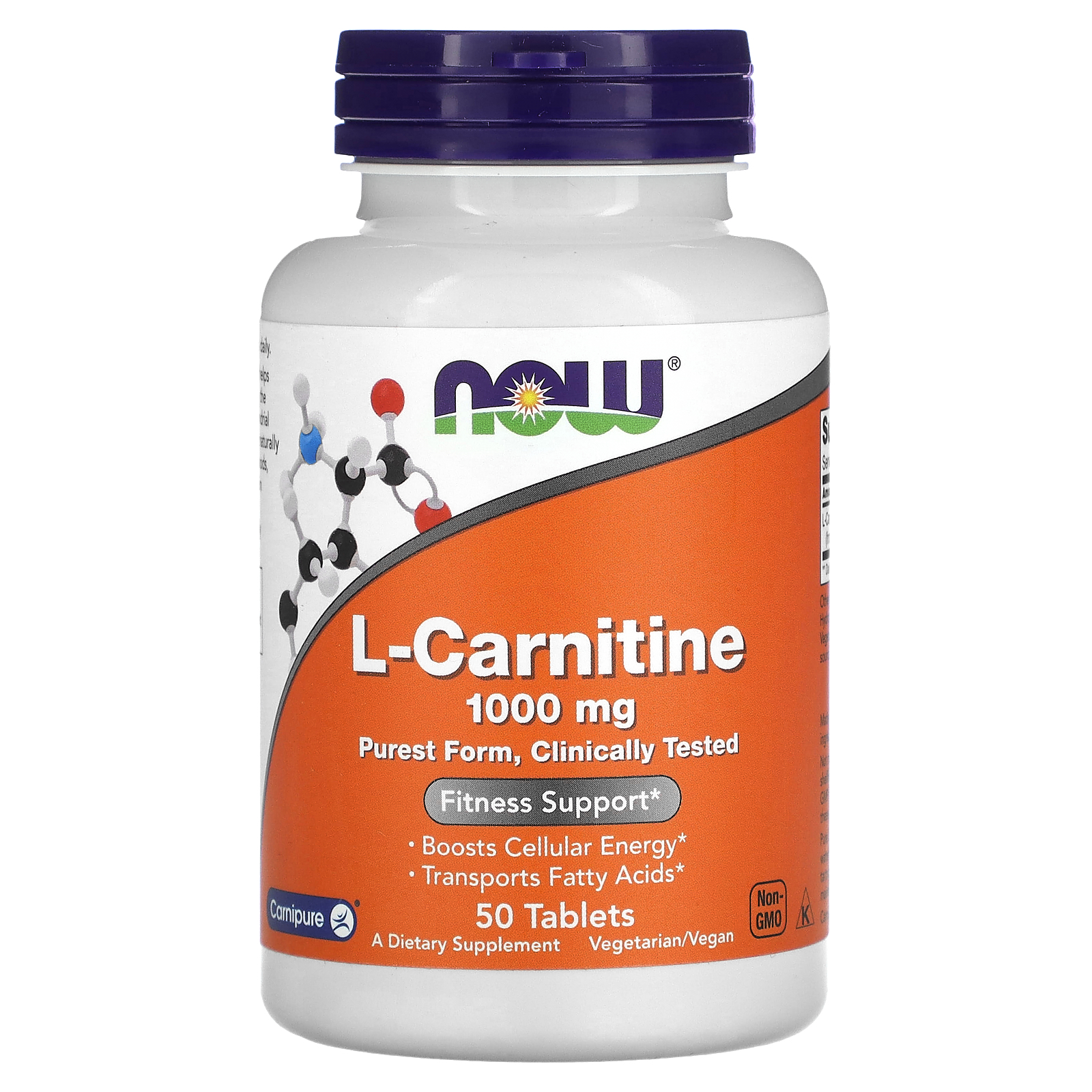 Now® Foods NOW L-carnitină, 1000 mg, 50 de comprimate