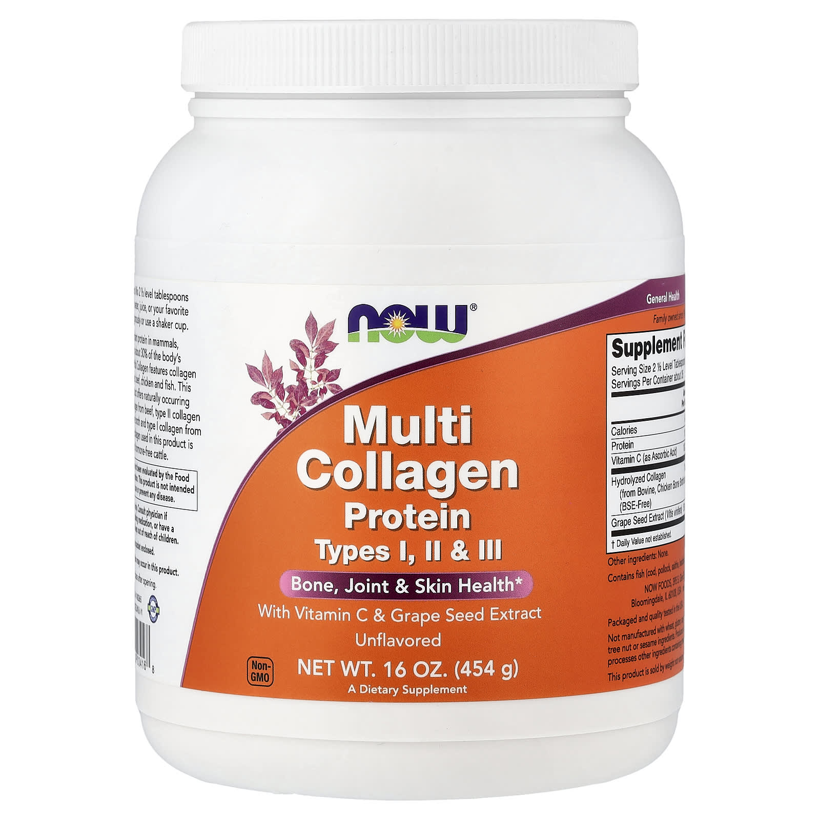 Now® Foods Proteină multi-colagen NOW, 454 g