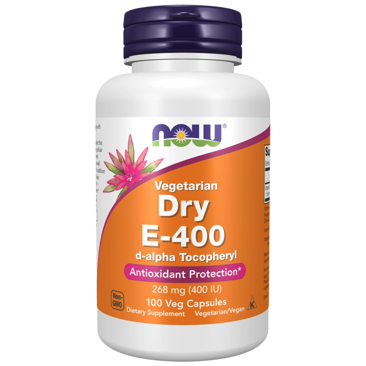 Now® Foods NOW Vitamina E-400 Uscată, Vegetariană, 100 Capsule Vegetale
