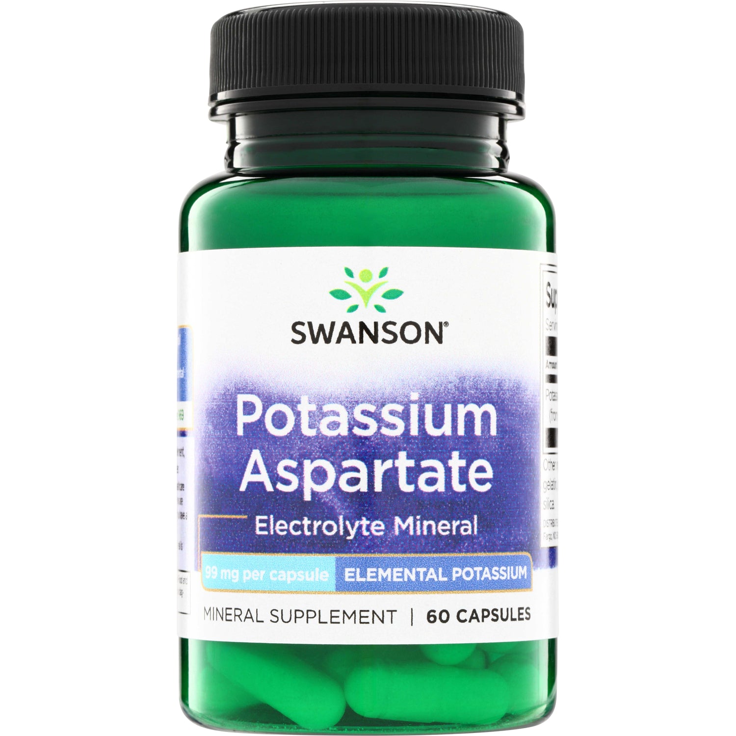 Swanson Aspartat de potasiu, 99 mg, 60 capsule