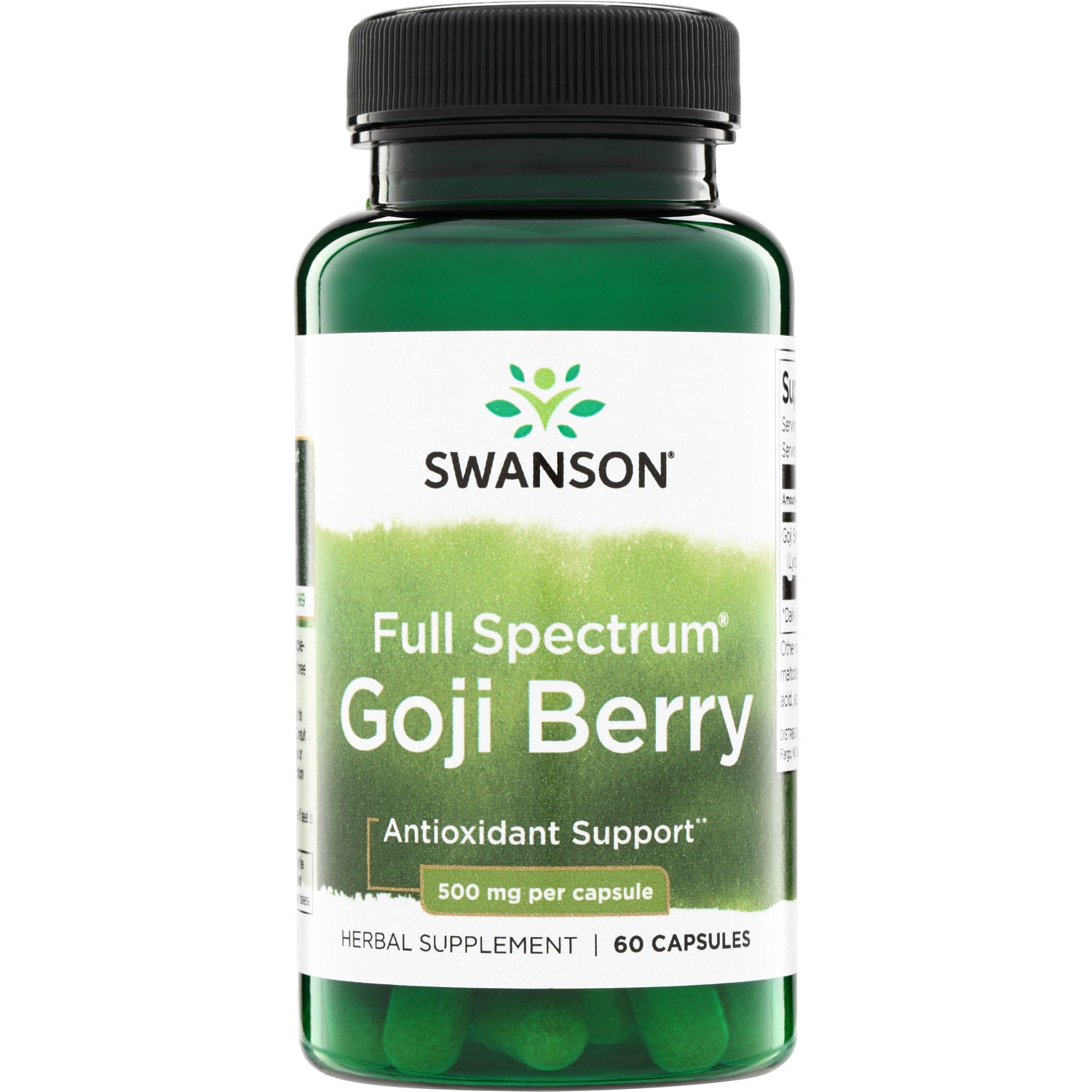 Swanson Goji cu spectru complet, 500 mg, 60 capsule