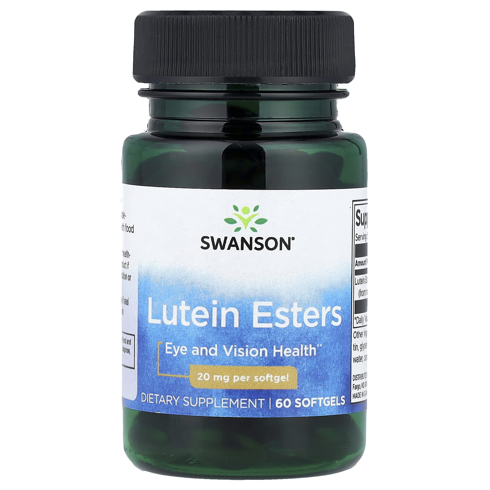 Swanson Esteri de luteină, 20 mg, 60 capsule moi