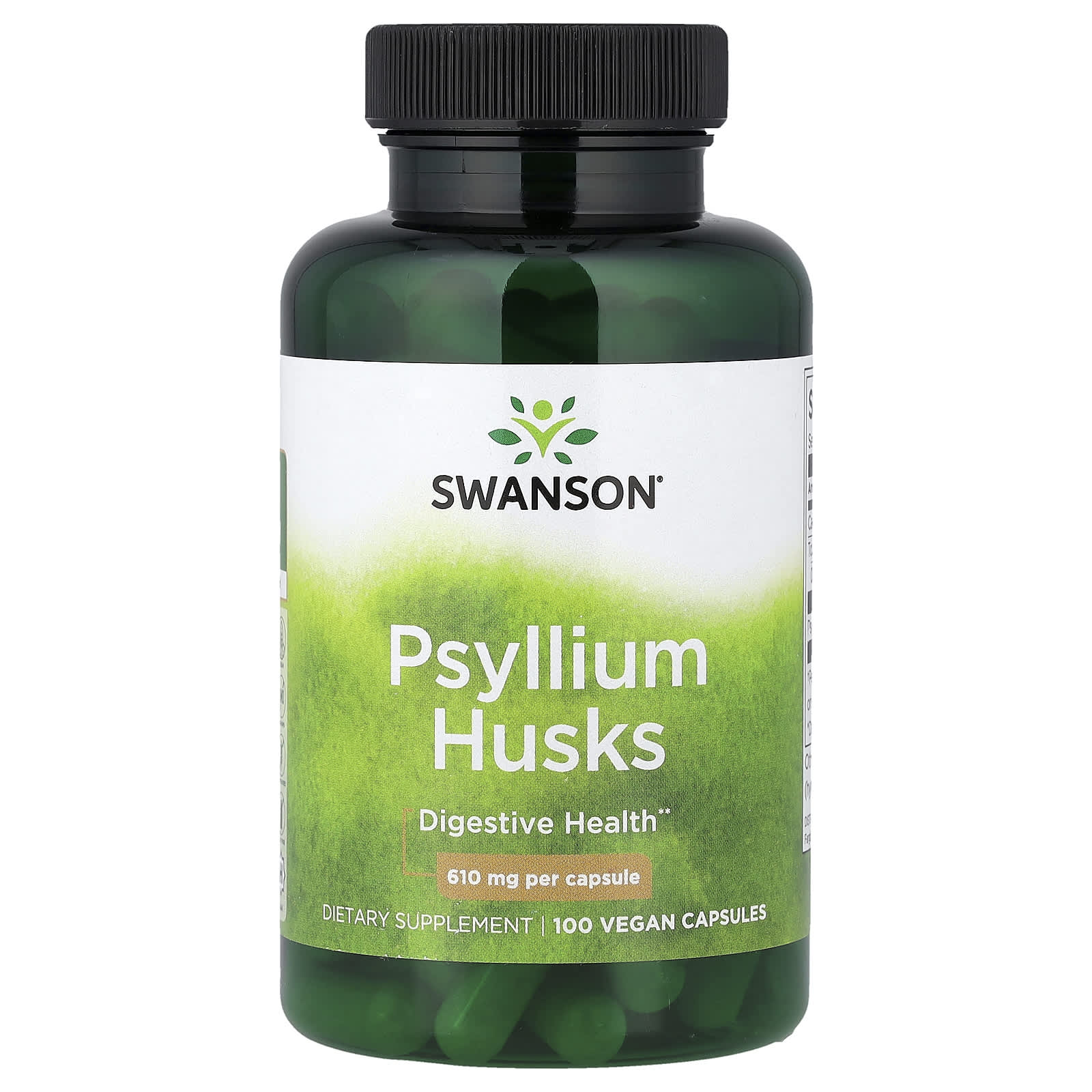 Swanson Coji de Psyllium, 610 mg, 100 capsule