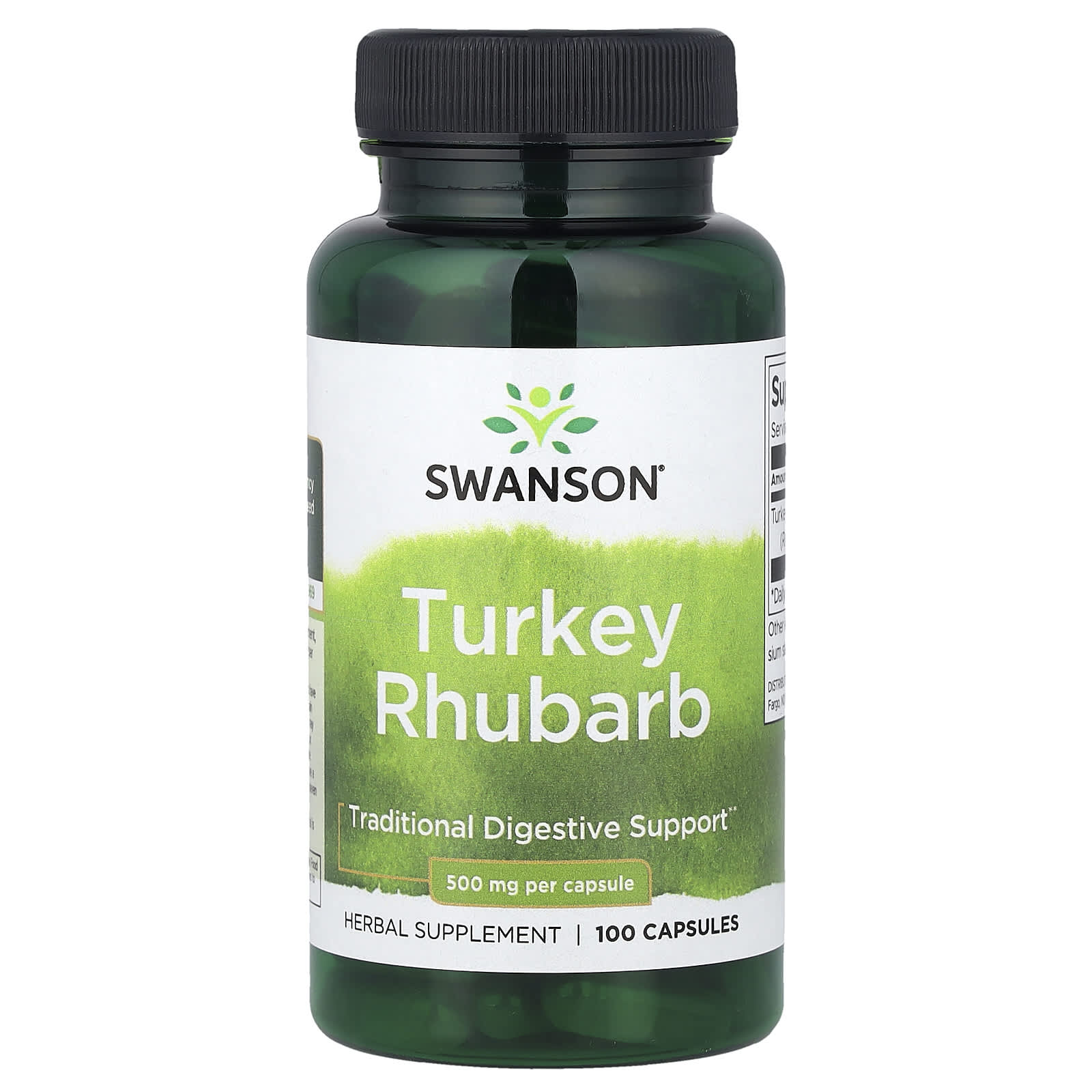 Swanson Rubarbă turcească, 100 capsule