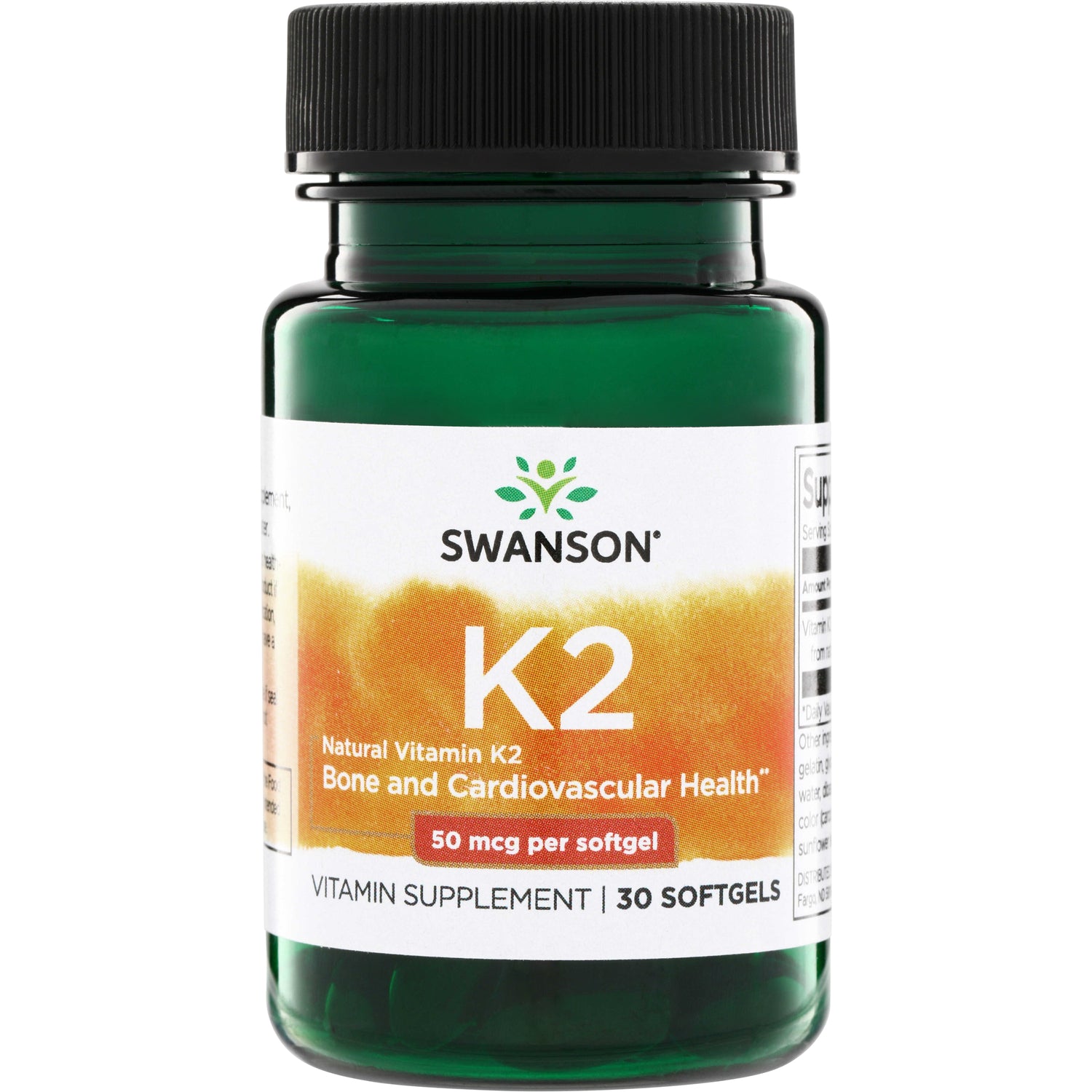 Swanson Vitamina K2 - Naturală, 50 mcg, 30 capsule moi