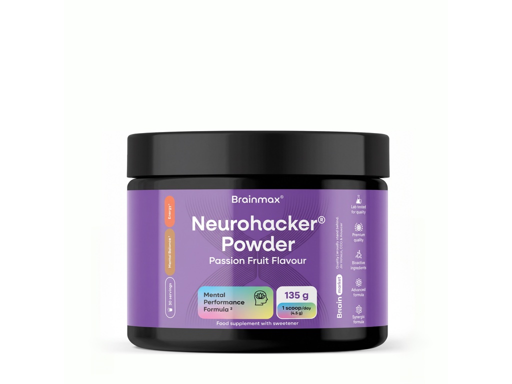 BrainMax Neurohacker® Powder, Passion Fruit, 135 g