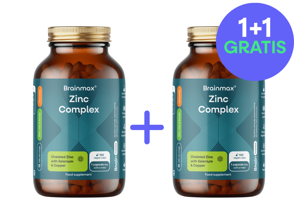 BrainMax Zinc Complex®, 100 capsule vegetale, 1+1 GRATUIT