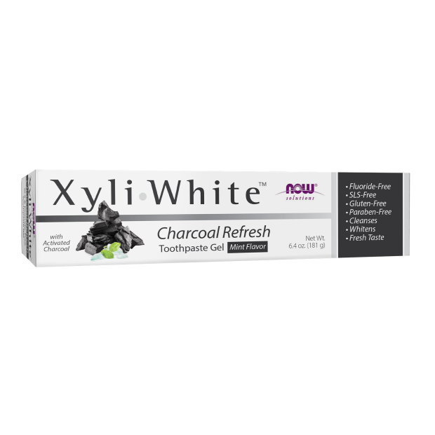 NOW Pastă de dinți XyliWhite Charcoal Refresh (cu cărbune activ), 181g