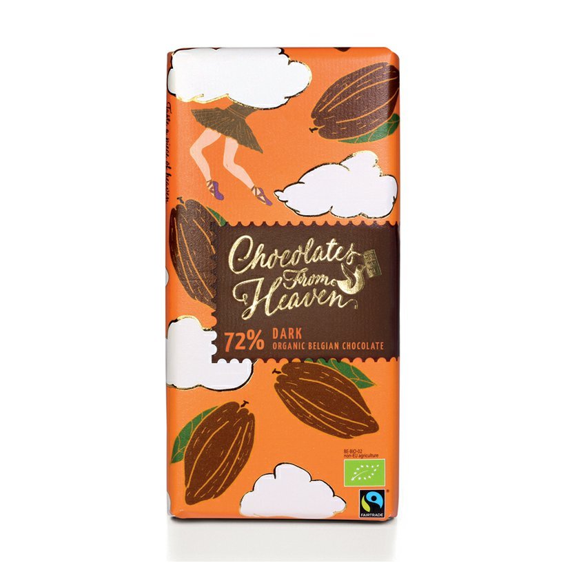 Chocolates from Heaven Ciocolate din Rai - ciocolata neagra BIO 72%, 100g