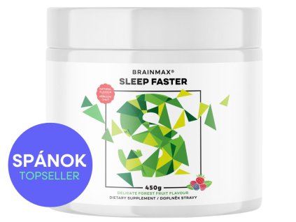 BrainMax Sleep Faster, GABA UPGRADE! 450 g  Kompleks naravnih snovi za podporo uspavanja in zdravega spanca, novo z okusom gozdnih sadežev, 30 odmerkov, prehransko dopolnilo