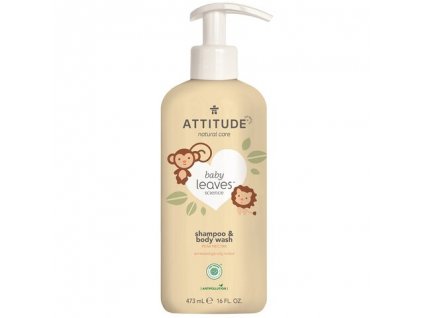 10517 attitude detske telove mydlo a sampon 2v1 baby leaves s vuni hruskove stavy 473ml