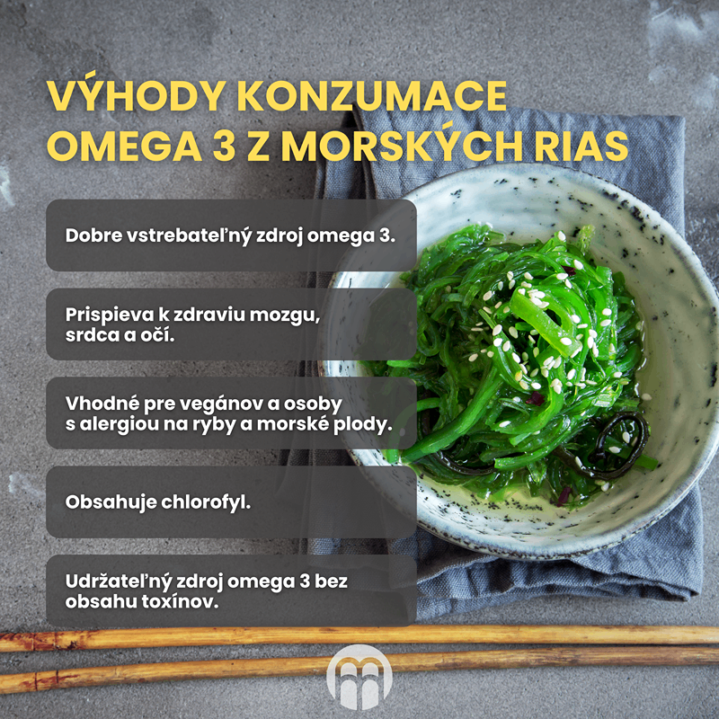 Vegánske omega-3 mastné kyseliny. Morské riasy ako zdroj omega-3 mastných kyselín.