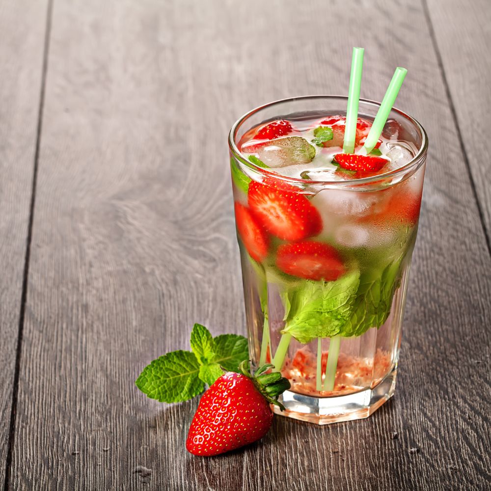 Jahodové nealko mojito