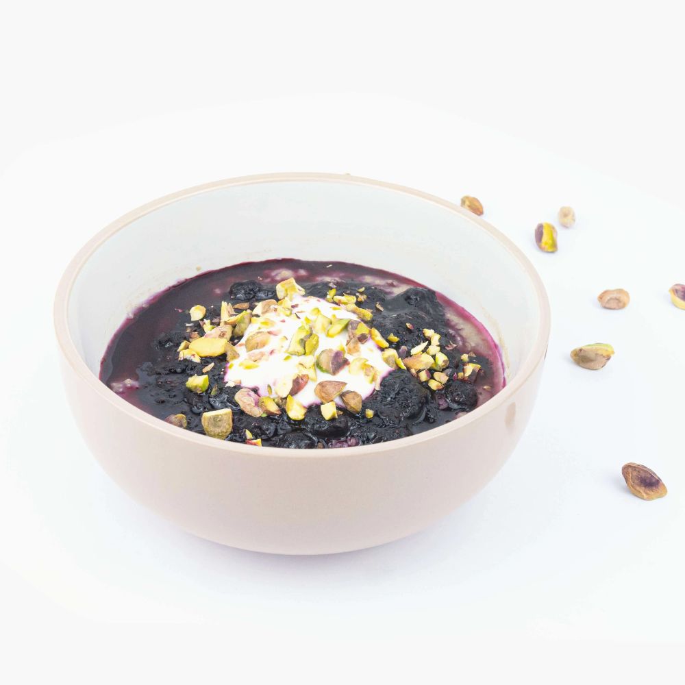 Pohánková kaša s čučoriedkami