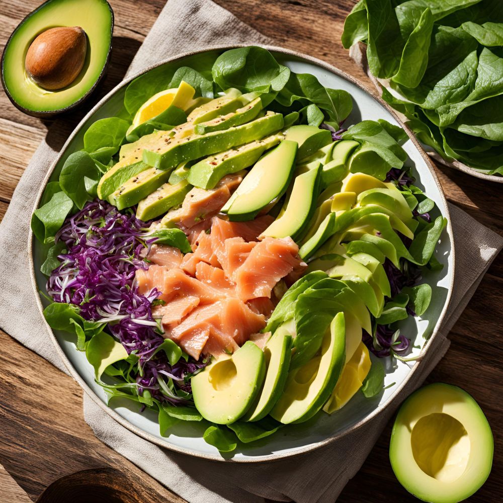 Šalát s avokádom a lososom