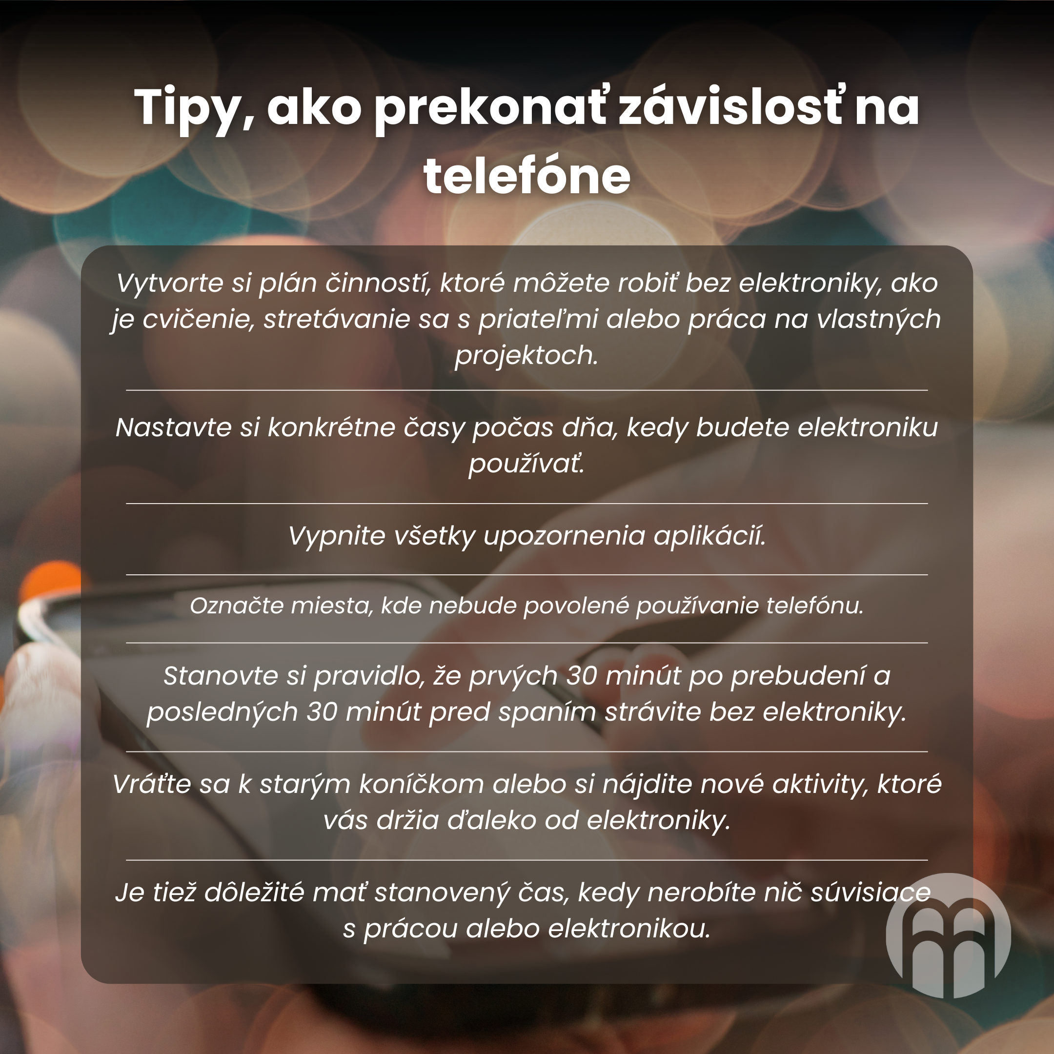 Tipy jak překonat  závislost na telefonu